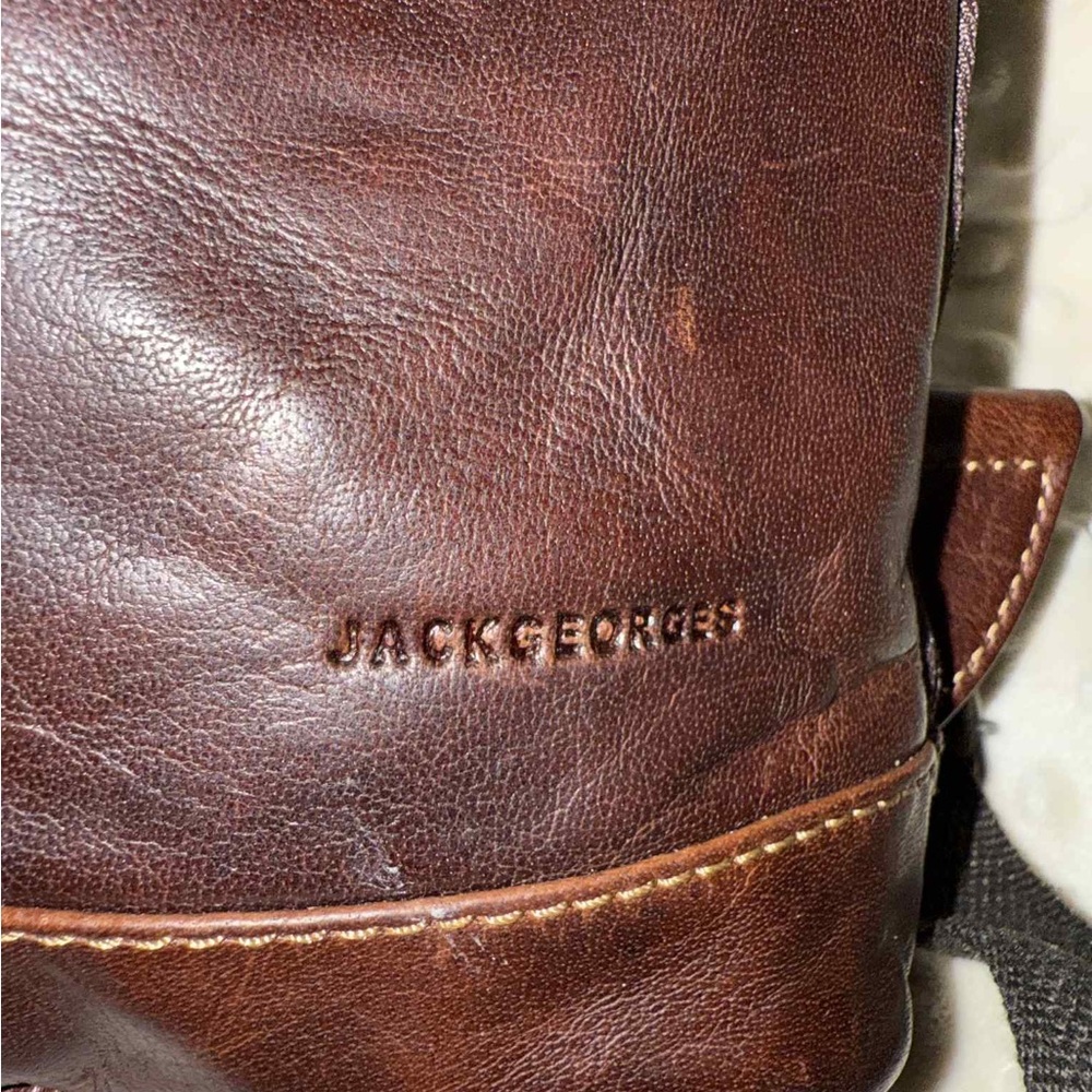 Jack Georges Brown Leather Backpack - image 4